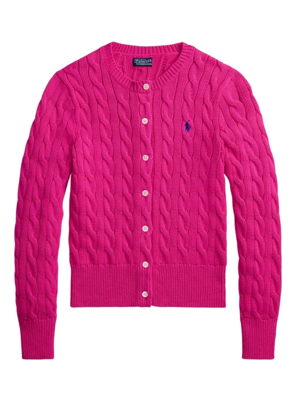 Polo Ralph Lauren Cable Knit Crew Neck Pink Cardigan M